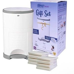 Dékor Classic Diaper Pail Gift Set Year Supply Of Refills Step